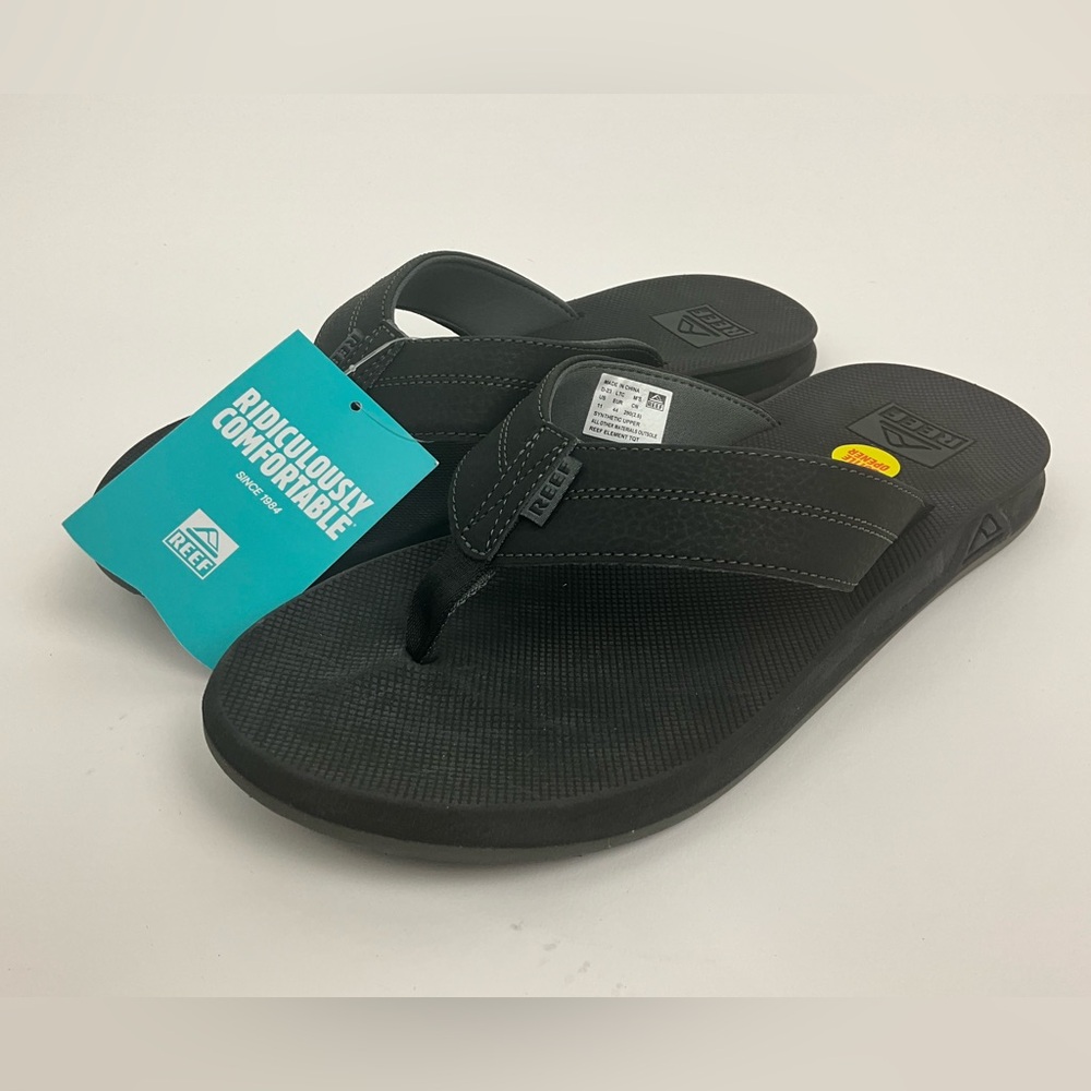 Reef Element TQT Flip Flop Black w/Built In Bottle Opener NWT